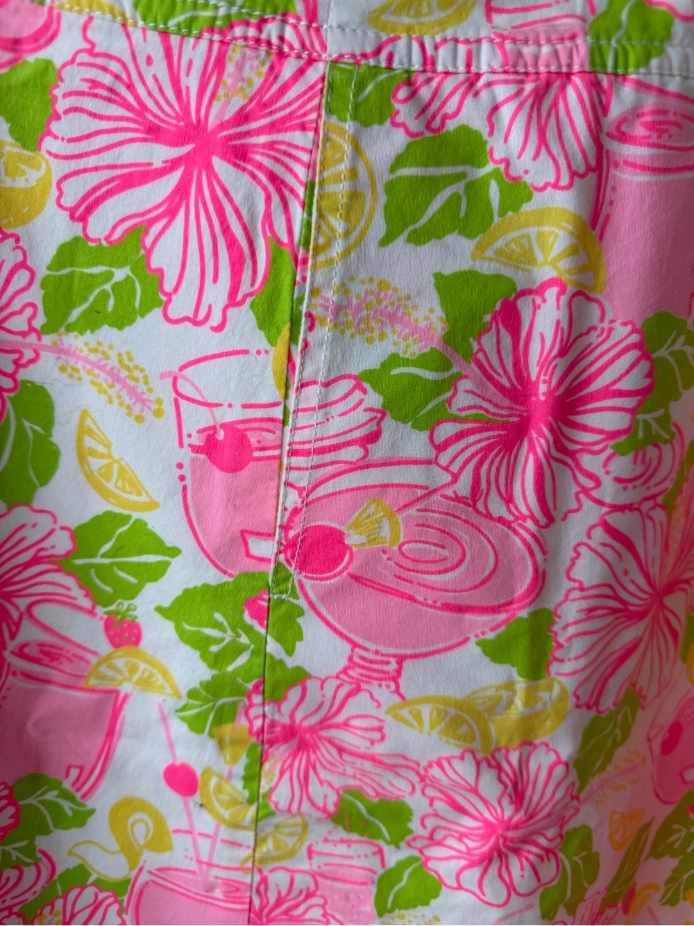 Lilly Pulitzer pink floral Yellow and White Striped sz 10 wrap button skirt - Picture 3 of 5